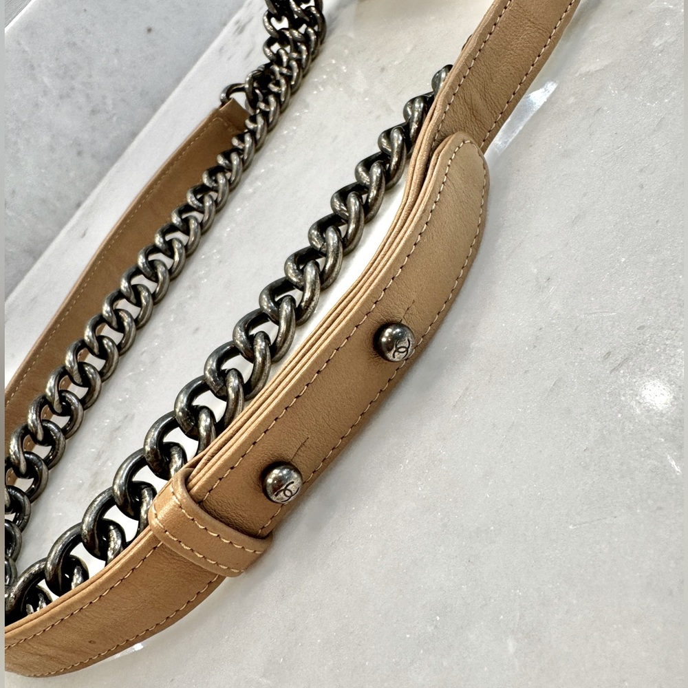 Camel Quilted Lambskin Leather bag - Picture 4 of 11